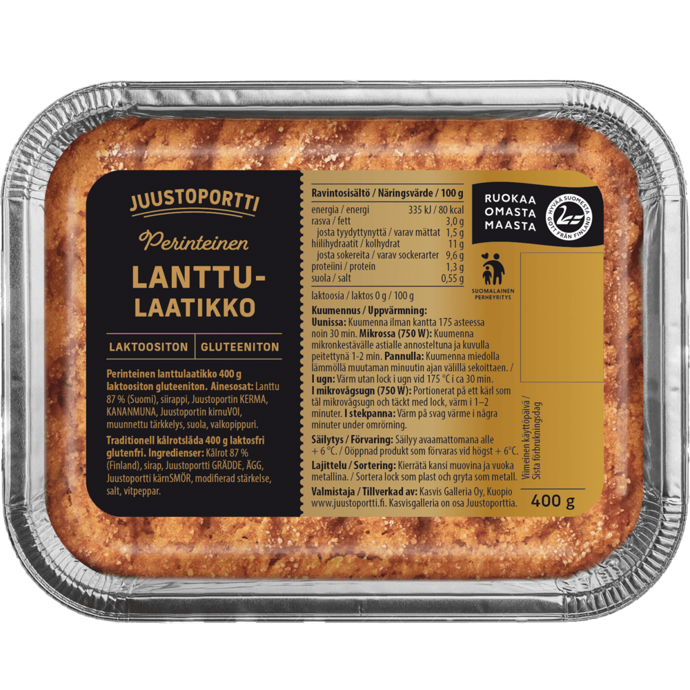Juustoportti Perinteinen lanttulaatikko 400 g laktoositon gluteeniton