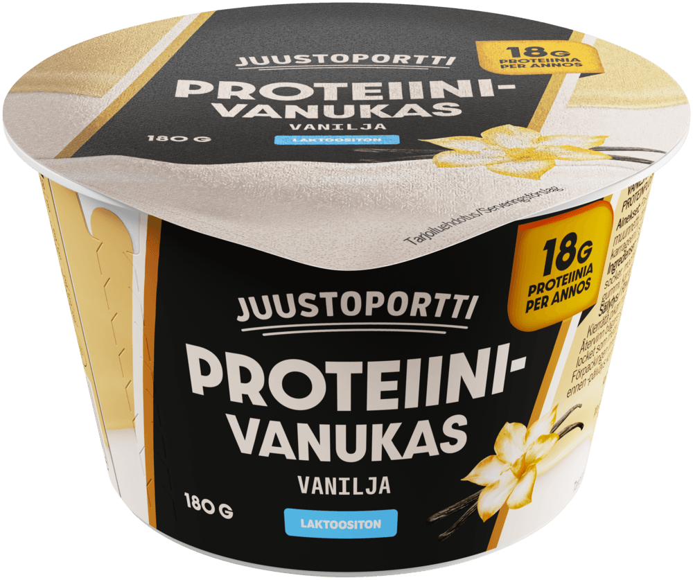 Juustoportti proteiinivanukas 180 g vanilja laktoositon