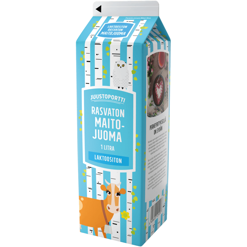 Juustoportti Rasvaton maitojuoma 1 l laktoositon