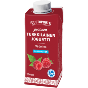Juustoportti Juotava turkkilainen jogurtti 250 ml vadelma laktoositon
