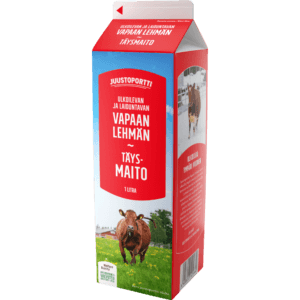 Juustoportti Vapaan lehmän täysmaito 1 l
