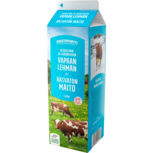Juustoportti Vapaan lehmän rasvaton maito 1 l