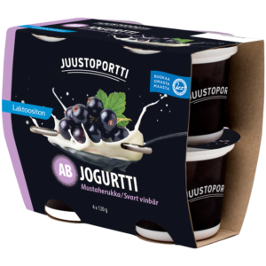 Juustoportti AB-jogurtti 4*120 g mustaherukka laktoositon
