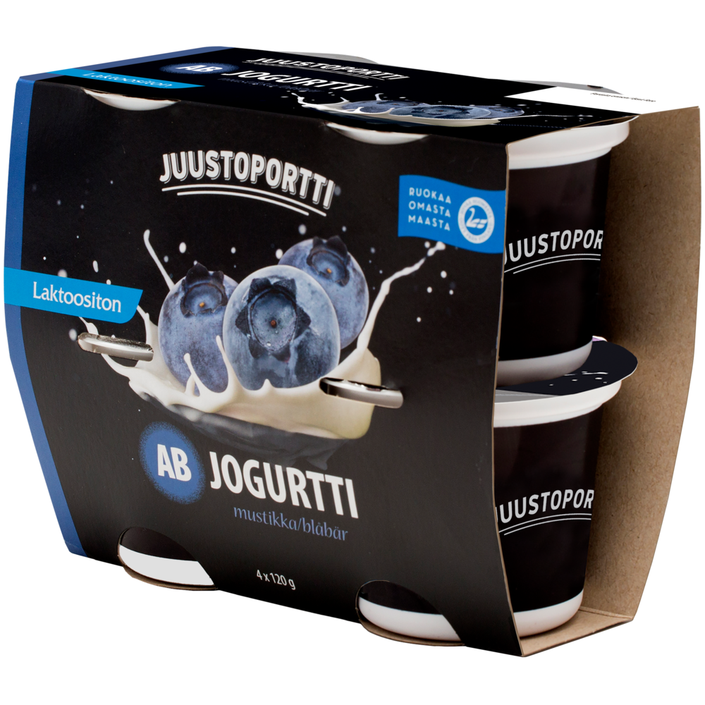 Juustoportti AB-jogurtti 4*120 g mustikka laktoositon