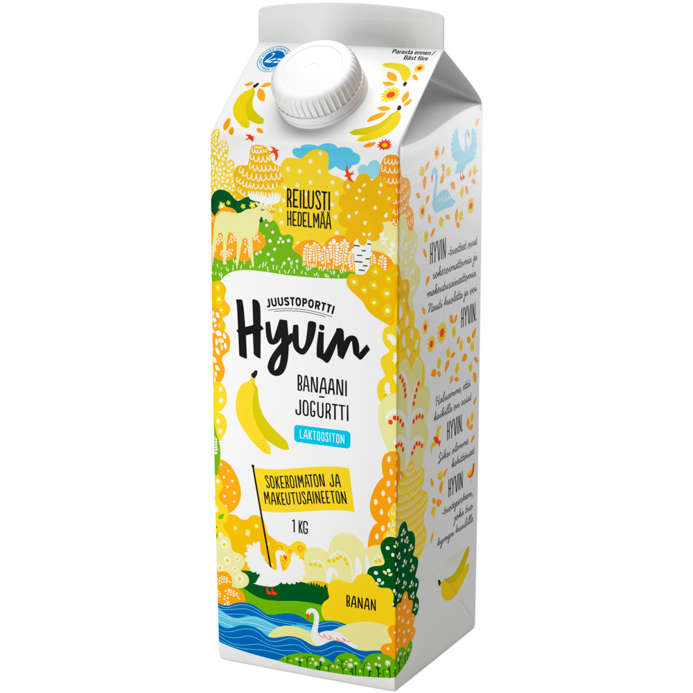 Juustoportti Hyvin jogurtti 1 kg banaani laktoositon