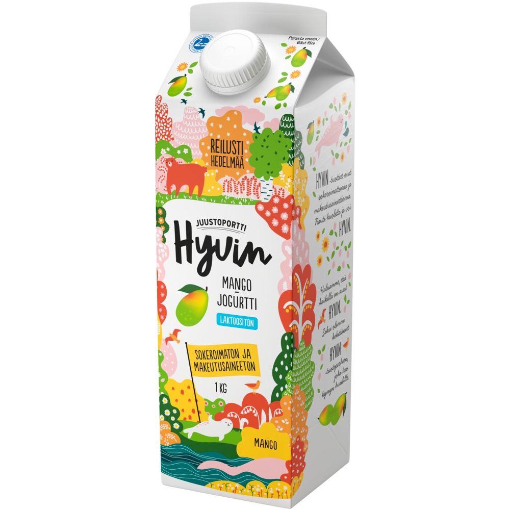 Juustoportti Hyvin jogurtti 1 kg mango laktoositon