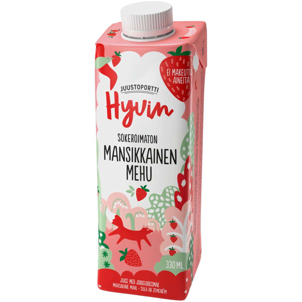 Juustoportti Hyvin mehu 330 ml mansikkainen