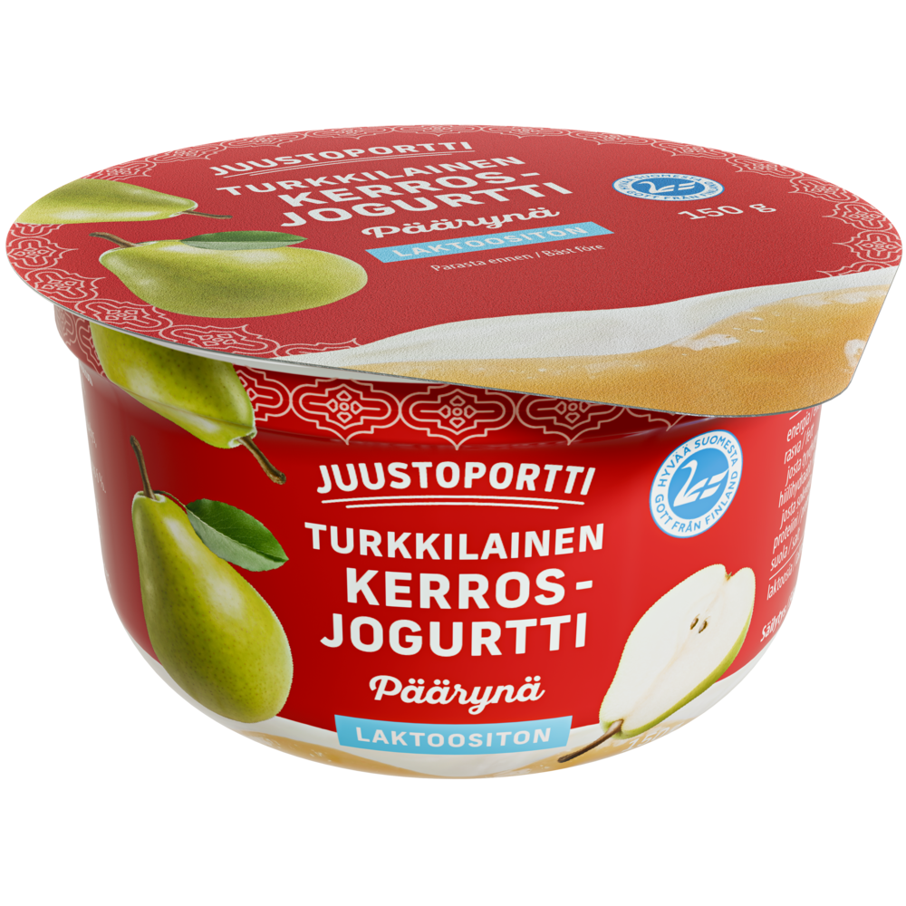 Juustoportti Turkkilainen kerrosjogurtti 150 g päärynä laktoositon