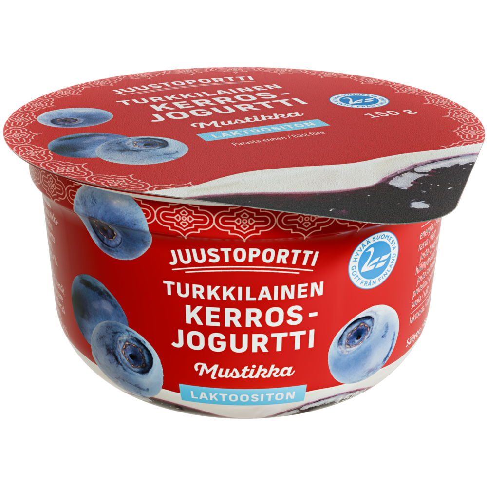 Juustoportti Turkkilainen kerrosjogurtti 150 g mustikka laktoositon