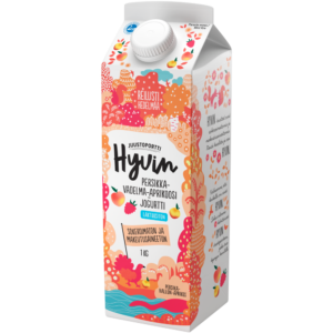 Juustoportti Hyvin jogurtti 1 kg persikka-vadelma-aprikoosi laktoositon